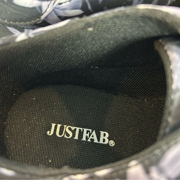 Just Fab Blossom Sneaker Shoes Black Floral Size 10 - Picture 5 of 7